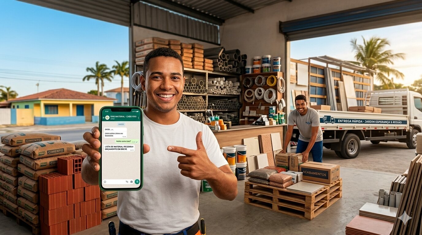 Disk Material de Construção Cabo Frio Peça do Cimento ao Acabamento pelo WhatsApp